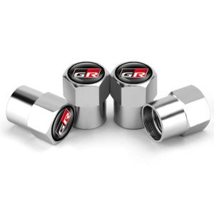 4pcs / Set For GR Metal Car Tire Valve Modification, Color: Silver