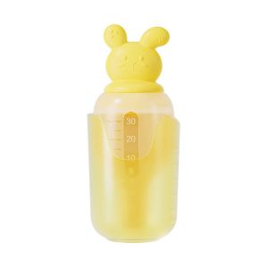 Baby Pacifier Medicine Feeder Pressing Infant Feeding Dropper Silicone Water Feeder (Yellow)