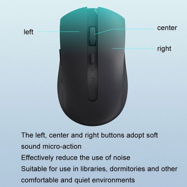 Rapoo M350G Bluetooth / 2.4G Wireless Mouse Office Desktop Laptop Mute Mouse (Dark Gray) - Image 9
