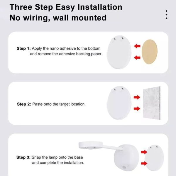 Rechargeable LED Motion Sensor Wireless Spotlight Dimmable Picture Light 1200mAH (White) - Image 11