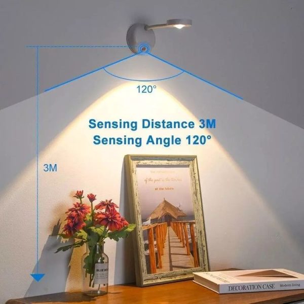 Rechargeable LED Motion Sensor Wireless Spotlight Dimmable Picture Light 1200mAH (White) - Image 4