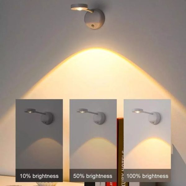 Rechargeable LED Motion Sensor Wireless Spotlight Dimmable Picture Light 1200mAH (White) - Image 5