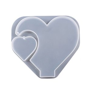 DIY Glue Double Heart-Shaped Hanging Photo Frame Display Stand Silicone Mold, Spec: Heart