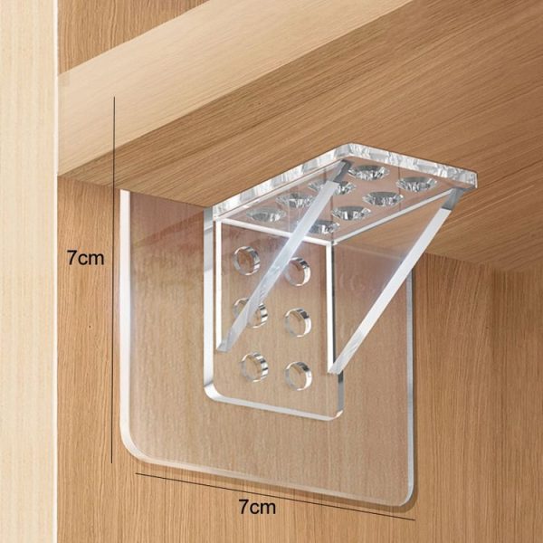 4pcs Partition Bracket No Punch Right Angle Laminate Shelf Wardrobe Partition Board Fixing Holder, Size: 7x7cm - Image 2