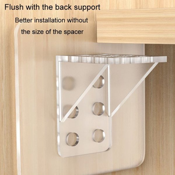4pcs Partition Bracket No Punch Right Angle Laminate Shelf Wardrobe Partition Board Fixing Holder, Size: 7x7cm - Image 4