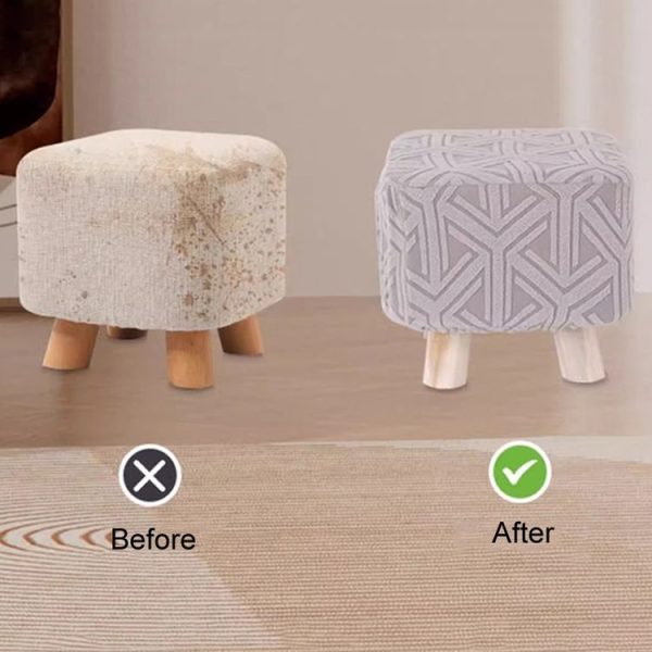 Stretch Universal All-Inclusive Stool Cover Household Seat Dust-Proof Protector, Style: Round Gray - Image 6