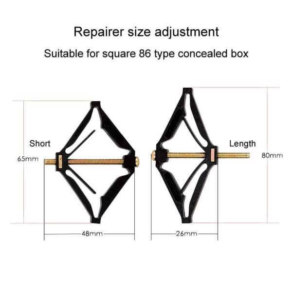 86 Type Switch Socket Concealed Box Repairer Wire Box Fixer Remedy Support Rod (Diamond) - Image 3