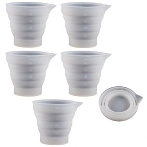 5pcs 50ml Folding DIY Epoxy Measuring Cup Silicone Mold Candle Plaster Glue Mixing Cup