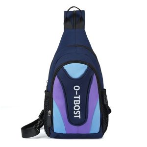 O-TBOST Outdoor Casual Multifunctional Crossbody Backpack (Dark Blue And Purple)