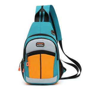 O-TBOST Outdoor Traveling Multifunctional Large Capacity Color Combination Crossbody Bag With Earphone Hole (Green)