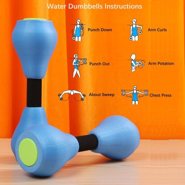 1pair EVA Water Sports Small Dumbbells Ladies Children Home Fitness Equipment Adjustable Dumbbells (Blue Black) - Image 5