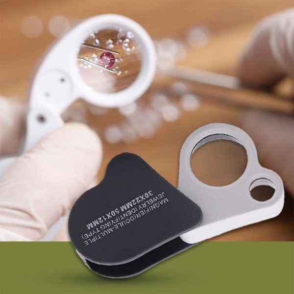 Portable Folding 30X / 50X Dual Lens High Definition Jewelry And Jade Magnifier - Image 4