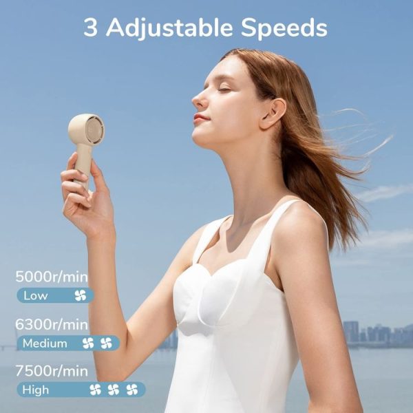 JisuLife FA42 Handheld Portable Small Rechargeable Turbo Fan, Color: Brown 2000mAh - Image 3