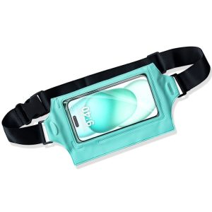 IPX8 Waterproof Mobile Phone Waist Bag Fishing Mountaineering Cycling Sports Chest Bag (Mint Blue)