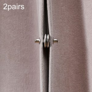 2pairs Double-open Fixed Curtain Shower Curtain Seam Closure Powerful Magnetic Snaps Privacy Grommets