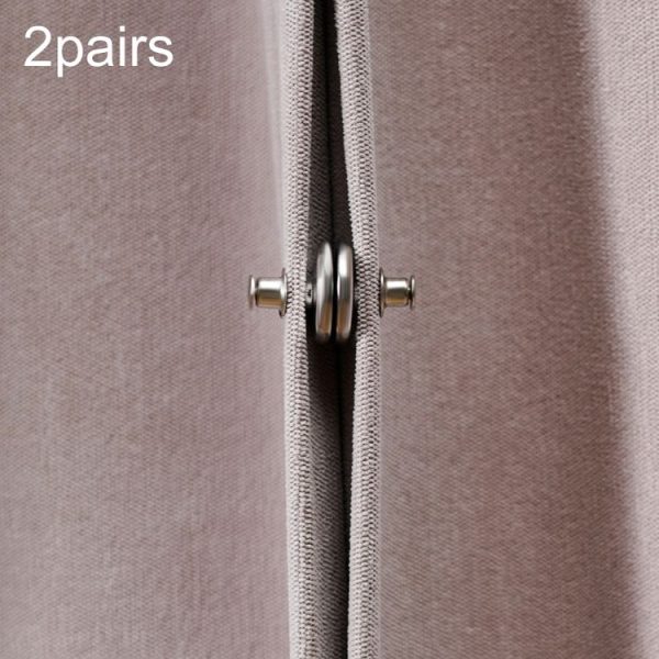 2pairs Double-open Fixed Curtain Shower Curtain Seam Closure Powerful Magnetic Snaps Privacy Grommets
