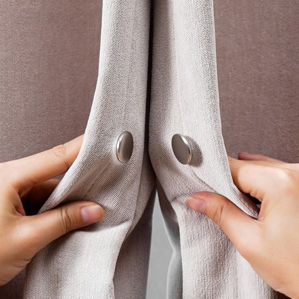 2pairs Double-open Fixed Curtain Shower Curtain Seam Closure Powerful Magnetic Snaps Privacy Grommets - Image 2