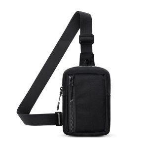 Outdoor Sports Chest Pack Men And Women Crossbody Cell Phone Bag (Black)