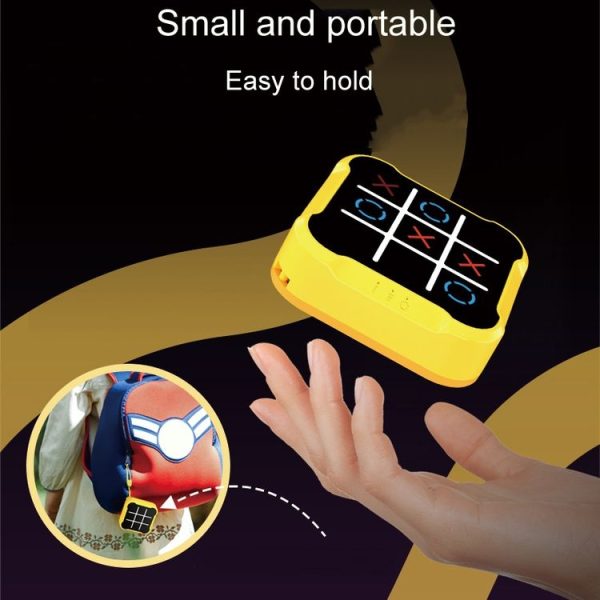 All-In-One Tic Tac Toe Game Machine Portable Desktop Puzzle Children Electronic Toys (Yellow Orange) - Image 6