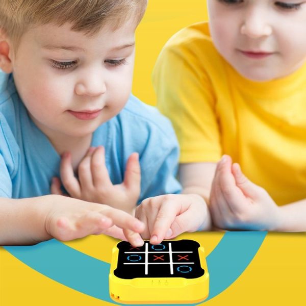 All-In-One Tic Tac Toe Game Machine Portable Desktop Puzzle Children Electronic Toys (Yellow Orange) - Image 8