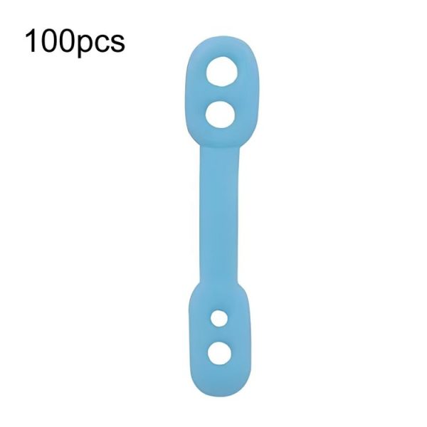 100pcs Clothes Drying Rack Windproof Hook Anti-slip Fixed Hook Buckle Silicone Strip (Colorful)
