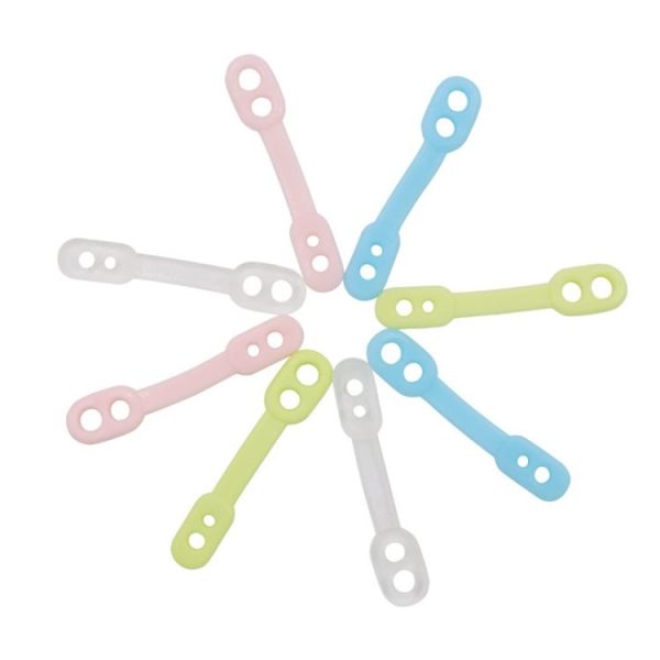 100pcs Clothes Drying Rack Windproof Hook Anti-slip Fixed Hook Buckle Silicone Strip (Colorful) - Image 2