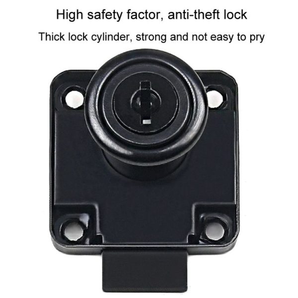 Drawer Lock Furniture Closet Door Office Filing Cabinet Lock, Model: 136-22 (Black Folding Key) - Image 6
