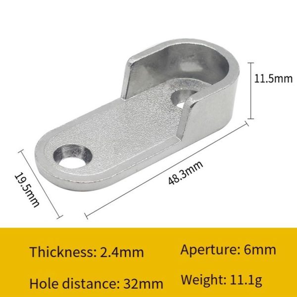 2pcs Wardrobe Closet Rod End Support Bracket Alloy Holder Hardware Furniture Accessories, Style: Thickened - Image 2