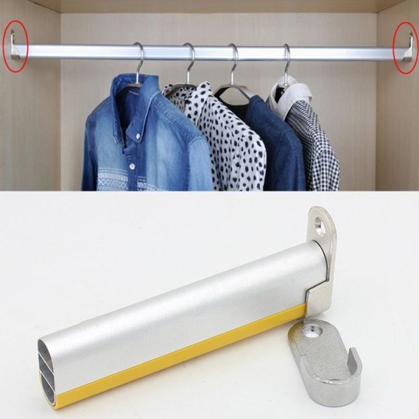 2pcs Wardrobe Closet Rod End Support Bracket Alloy Holder Hardware Furniture Accessories, Style: Thickened - Image 6