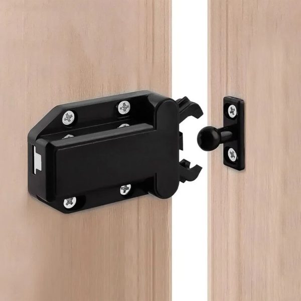 Bouncing Press Type Cabinet Door Catches Self Lock Hidden Drawer Cupboard Door Closer (White) - Image 2