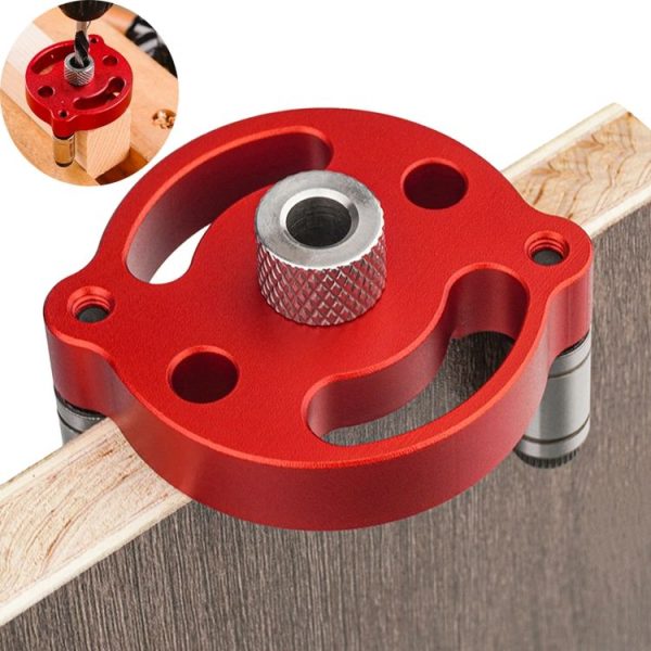 Woodworking Drill Locator Self Centering Dowelling Jig Hole Puncher Locator, Model: With 6 / 8 / 10mm Drill Sleeve (Red) - Image 2
