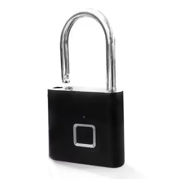Smart Fingerprint Rechargeable Padlock Waterproof Morse Code Emergency Unlocking (Matte Silver)