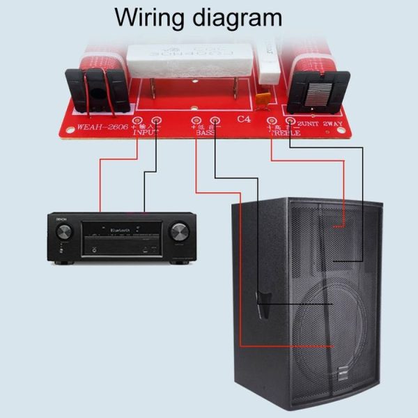 WEAH-2606 High And Low 2-Way Audio Crossover Hi-Fi Speaker Conversion Divider - Image 6