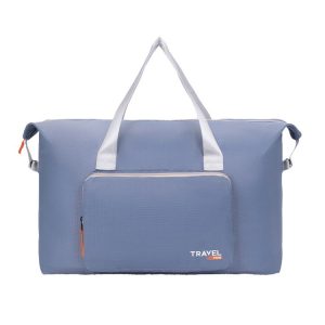 Folding Travel Bag Large Capacity Gym Rucksack Portable Luggage Clothes Storage Bag (Blue)