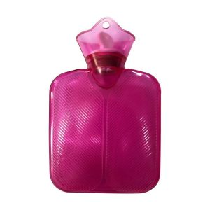 250ml PVC Hot Water Bag Thickened Transparent Filling Water Hot Water Bottle Winter Warmer Bag (Pink)