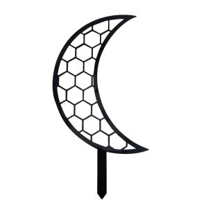 Plastic Moon Climbing Stands Balcony Pot Plant Hauling Gardening Decorative Flower Holder (Black)