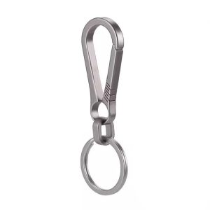 Titanium Alloy Car Keychain Multifunctional Simple Loss Prevention Belt Charm Ring, Style: Classic Model