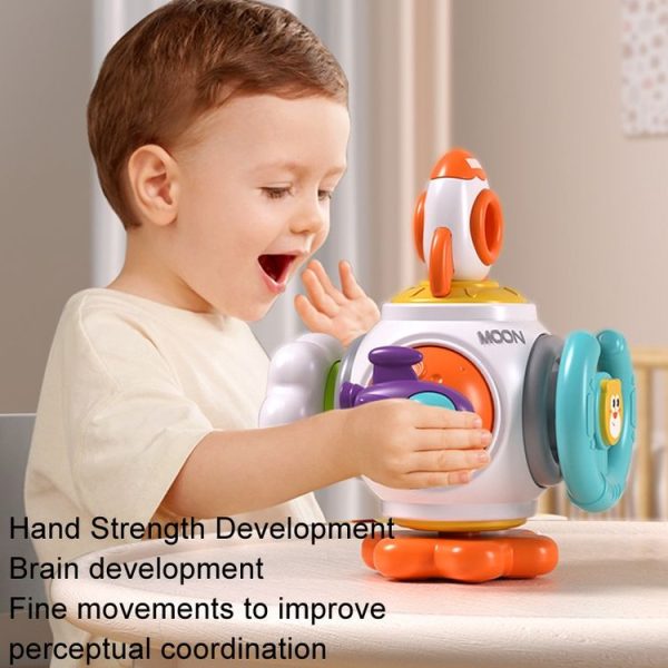Baby Hand Grip Ball Early Learning Busy Ball Puzzle Sensory Spinning Toys, Style: Rocket - Image 8
