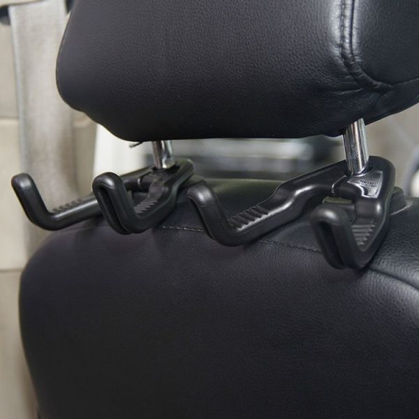 1pair Hidden Car Headrest Storage Hooks Car Seat Hook (Black) - Image 6
