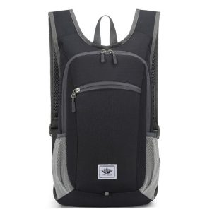 Vanaheimr Outdoor Cycling Sports Folding Backpack Lightweight Hiking Bag Casual School Bag (Black)