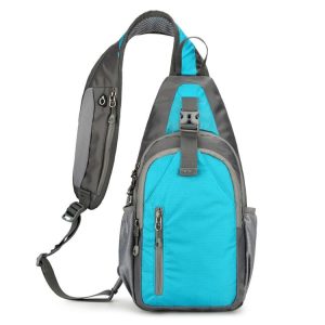 Outdoor Sports Waterproof Mobile Phone Chest Bag Crossbody Single-shoulder Bag (Lake Blue)