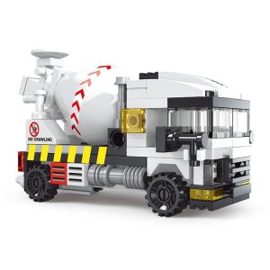 1537 City Engineering Cement Mixer Truck Building Blocks Small Pellet Children Assembling Toy