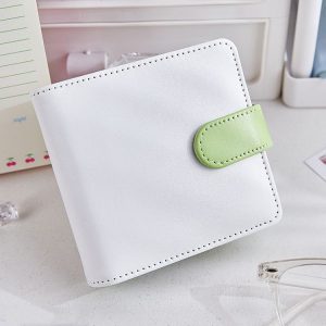 20 Loose-leaf PU Leather Multifunctional Storage Album (White Green)