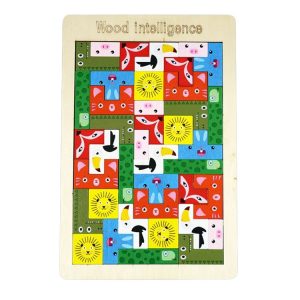 Colorful Cartoon Patterns Tetris Blocks Wooden Puzzle Children Educational Toy, Style: Animal