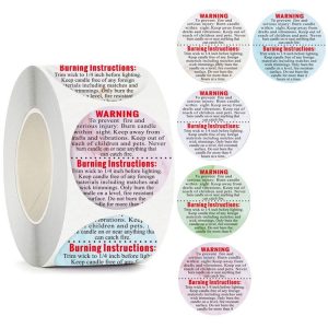 1.5 Inch Round Warning Label Packaging Sticker (Colorful)