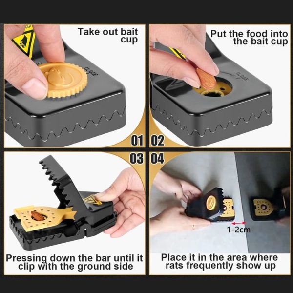4pcs / Box Plastic Mousetrap Reusable Instant Kill Traps for Mouse Rat, Size: Small - Image 6