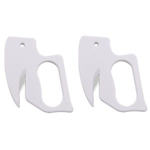 2pcs Multi-purpose Paper Cutting Stainless Steel Blade Letter Opener, Color: White