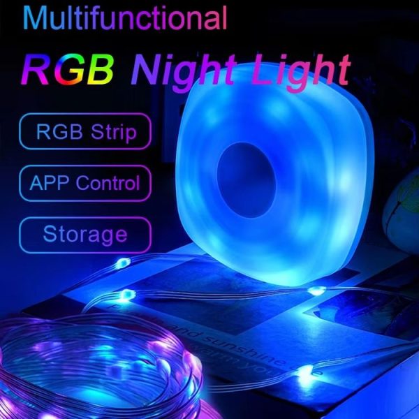 5m RGB Camping String Lights LED Ambient Night Light Smart APP Control Portable Outdoor Tent Decorative Lamp (White) - Image 8