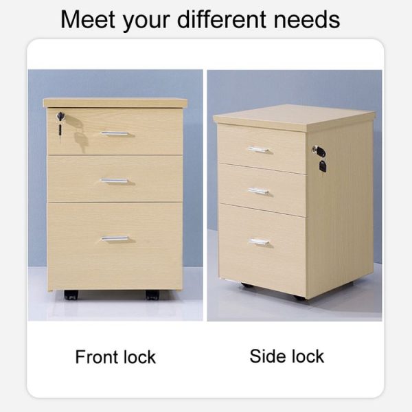 Home Office Desk Drawer Triple Connect File Cabinet Lock, Style: Front Black - Image 4