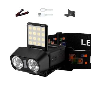 Head-Mounted LED Outdoor Sensor Long Range Fishing Work Headlamp, Style: Black Standard